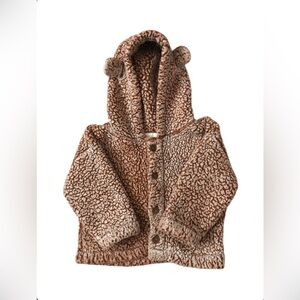 2/15$•Fuzzy button up jacket with animal ears • Baby clothing • 12-18 months old
